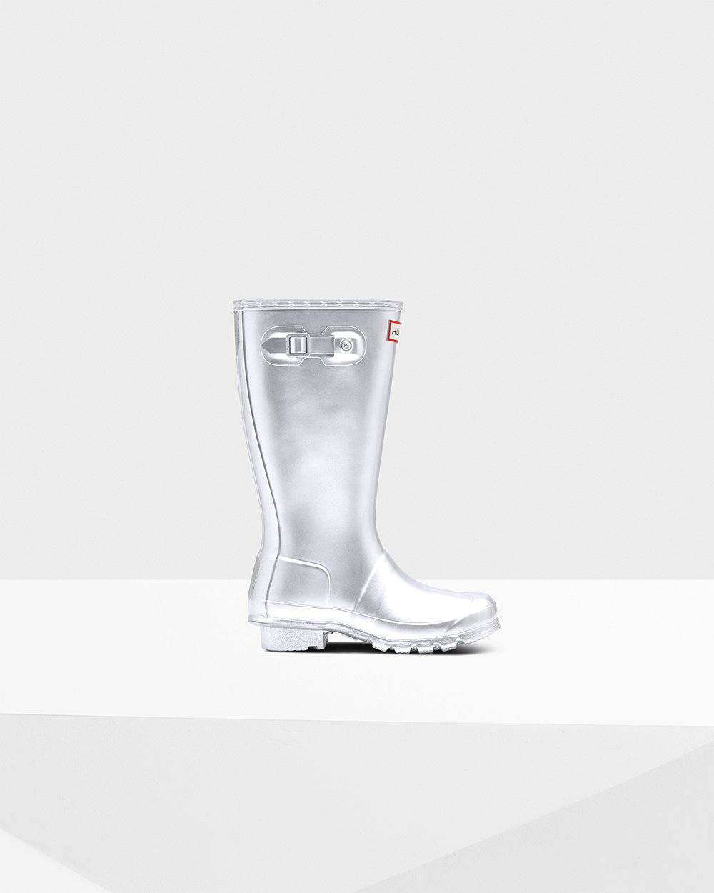 Bottes de Pluie Hunter Original Grands Metallic Enfant Argent KOYVZQE-48